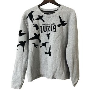 Cirque Du Soleil Luzia Gray Sweatshirt Black Velvet Birds Size XL Collectible